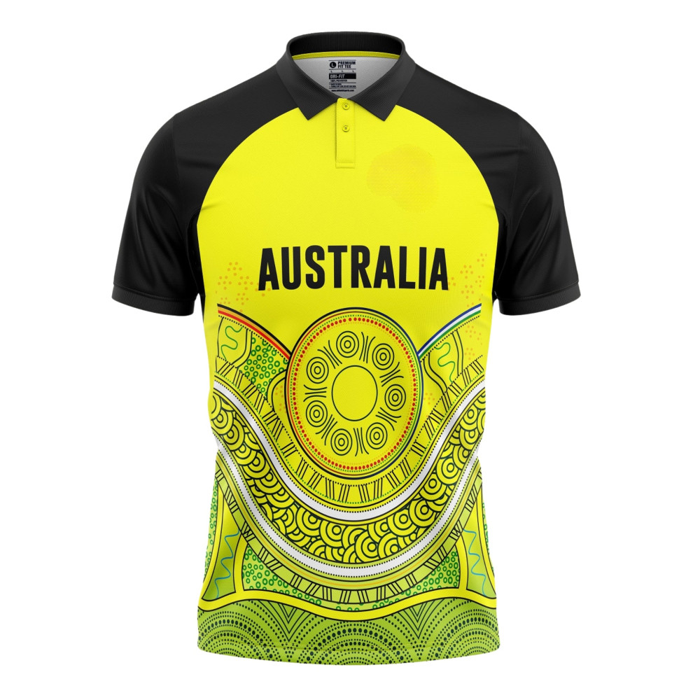 Australia T20 World Cup 2022 Half Sleeves Cricket Fan Jersey Australia T20 World Cup 2022 Half Sleeves Cricket Fan Jersey