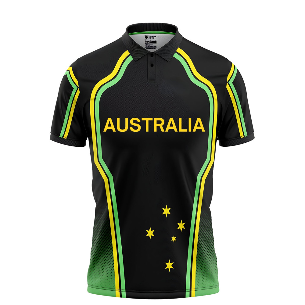 Australia T20 World Cup 2012 Half Sleeves Cricket Fan Jersey Australia T20 World Cup 2012 Half Sleeves Cricket Fan Jersey