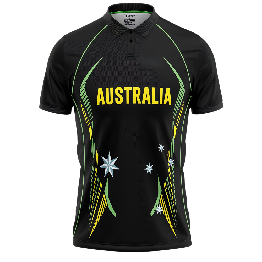 Australia T20 World Cup 2014 Half Sleeves Cricket Fan Jersey Australia T20 World Cup 2014 Half Sleeves Cricket Fan Jersey