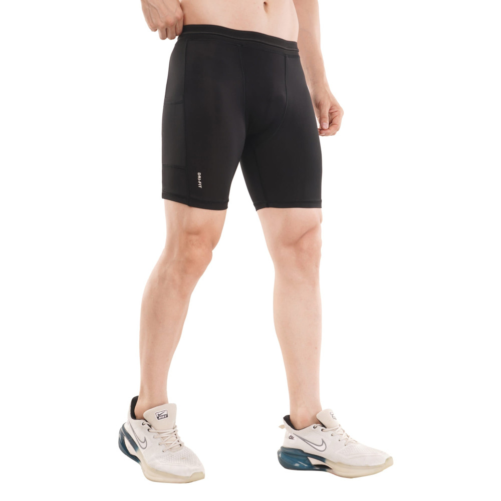 Sigma Black Quick Dry Compression Shorts with Mobile Pocket Sigma Black Quick Dry Compression Shorts with Mobile Pocket