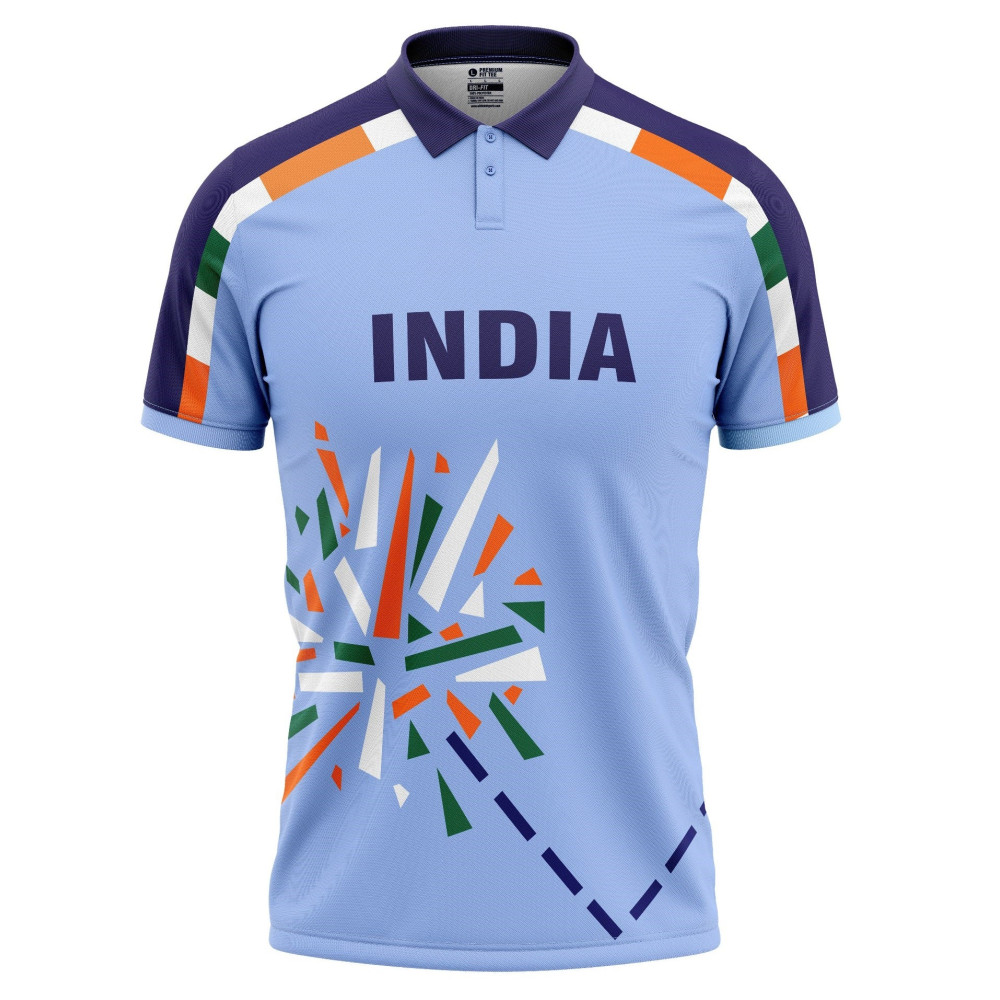 India Blue ICC World Cup 1996 Half Sleeves Cricket Fan Jersey India Blue ICC World Cup 1996 Half Sleeves Cricket Fan Jersey