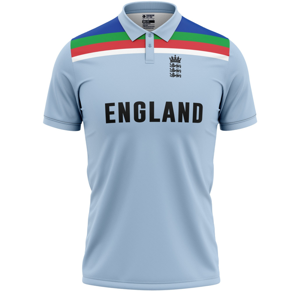 England Blue ODI World Cup 2019 Half Sleeves Cricket Fan Jersey England Blue ODI World Cup 2019 Half Sleeves Cricket Fan Jersey