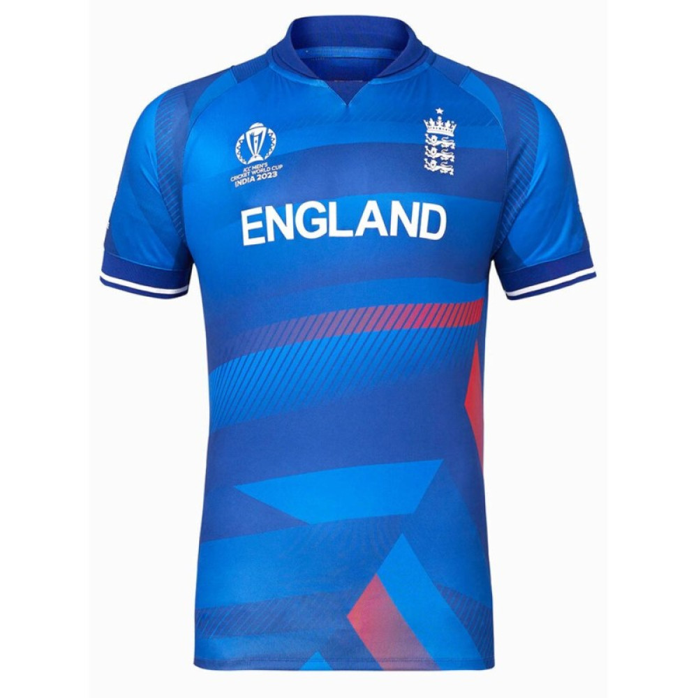 England Blue ODI World Cup 2023 Half Sleeves Cricket Fan Jersey England Blue ODI World Cup 2023 Half Sleeves Cricket Fan Jersey