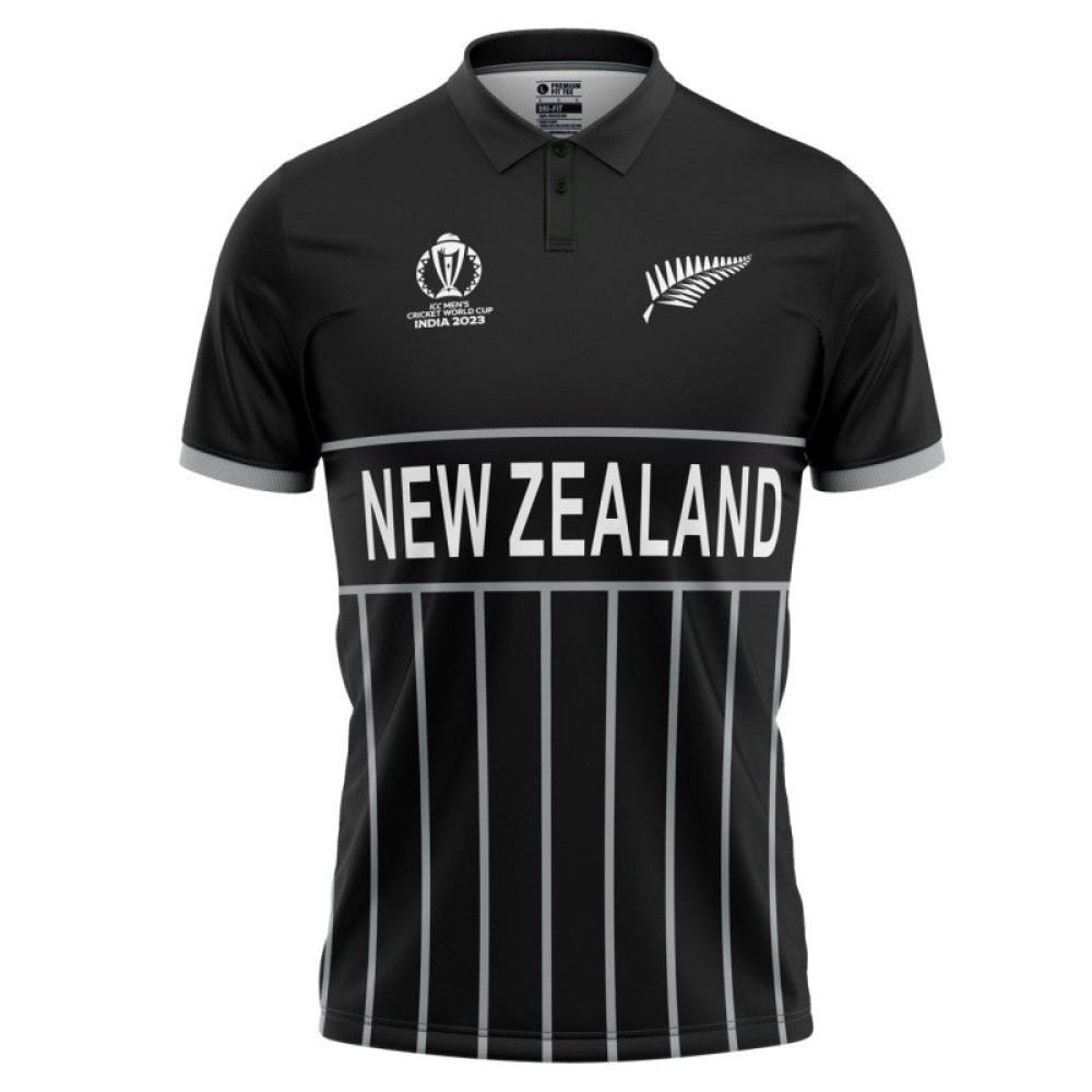 New Zealand ODI World Cup 2023 Half Sleeves Cricket Fan Jersey New Zealand ODI World Cup 2023 Half Sleeves Cricket Fan Jersey