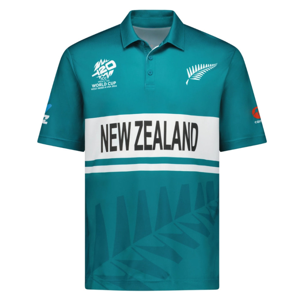 New Zealand T20 World Cup 2024 Half Sleeves Cricket Fan Jersey New Zealand T20 World Cup 2024 Half Sleeves Cricket Fan Jersey