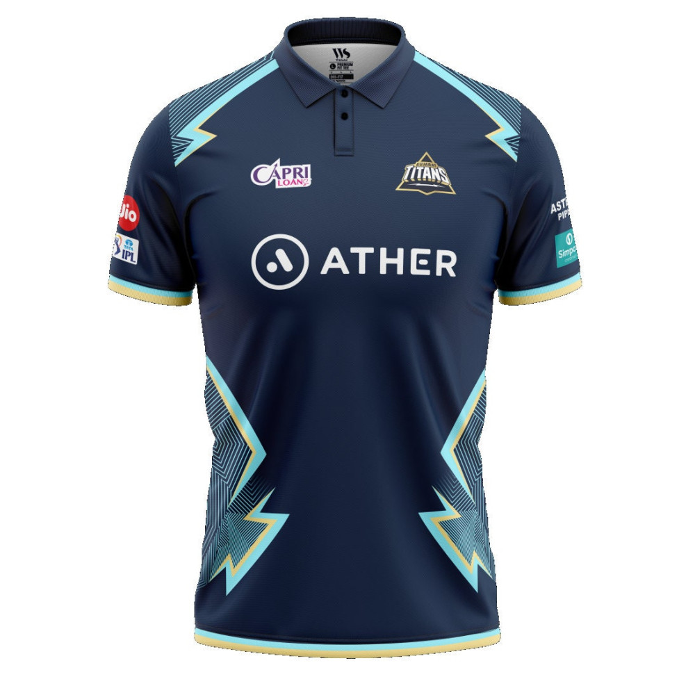 Gujrat Titans IPL Replica Cricket Jersey 2022 (GT 2022 With Name Personalization) Gujrat Titans IPL Replica Cricket Jersey 2022 (GT 2022 With Name Personalization)